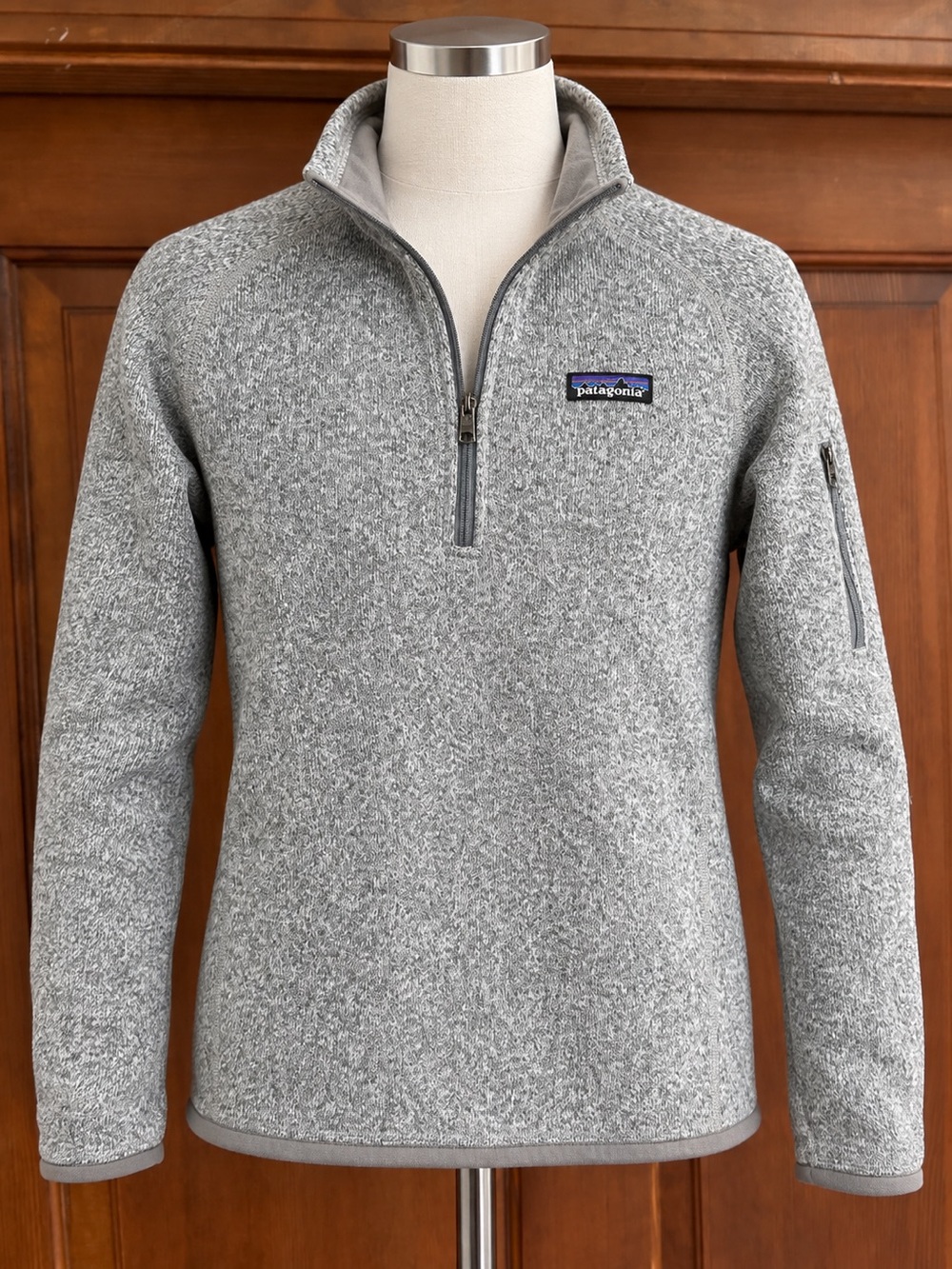 Patagonia Heather Gray Quarter-Zip Turtleneck Pullover